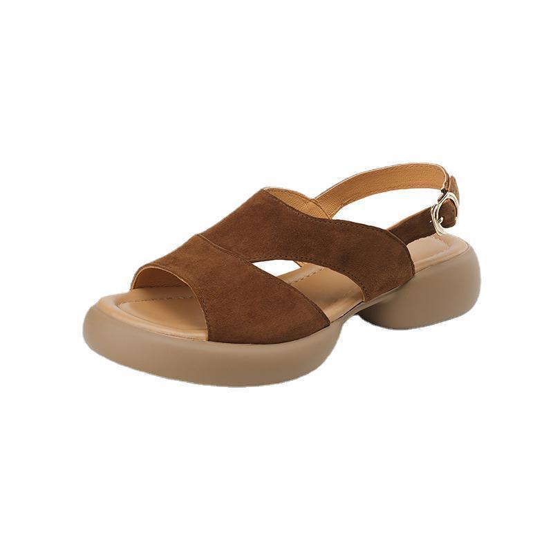 Bequeme französische Retro-Sandalen für Frauen