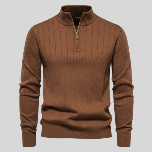 LIAM™ | Muscle Fit Lässig gerippter Pullover