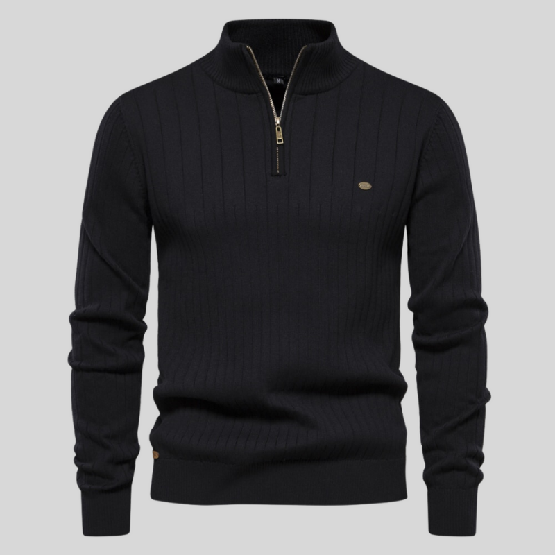 LIAM™ | Muscle Fit Lässig gerippter Pullover