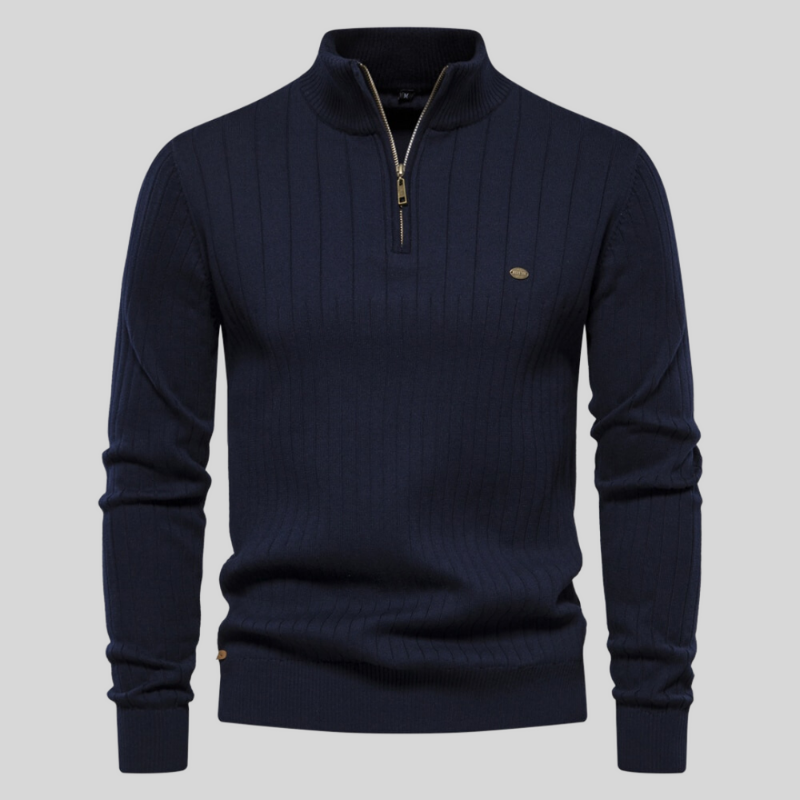 LIAM™ | Muscle Fit Lässig gerippter Pullover