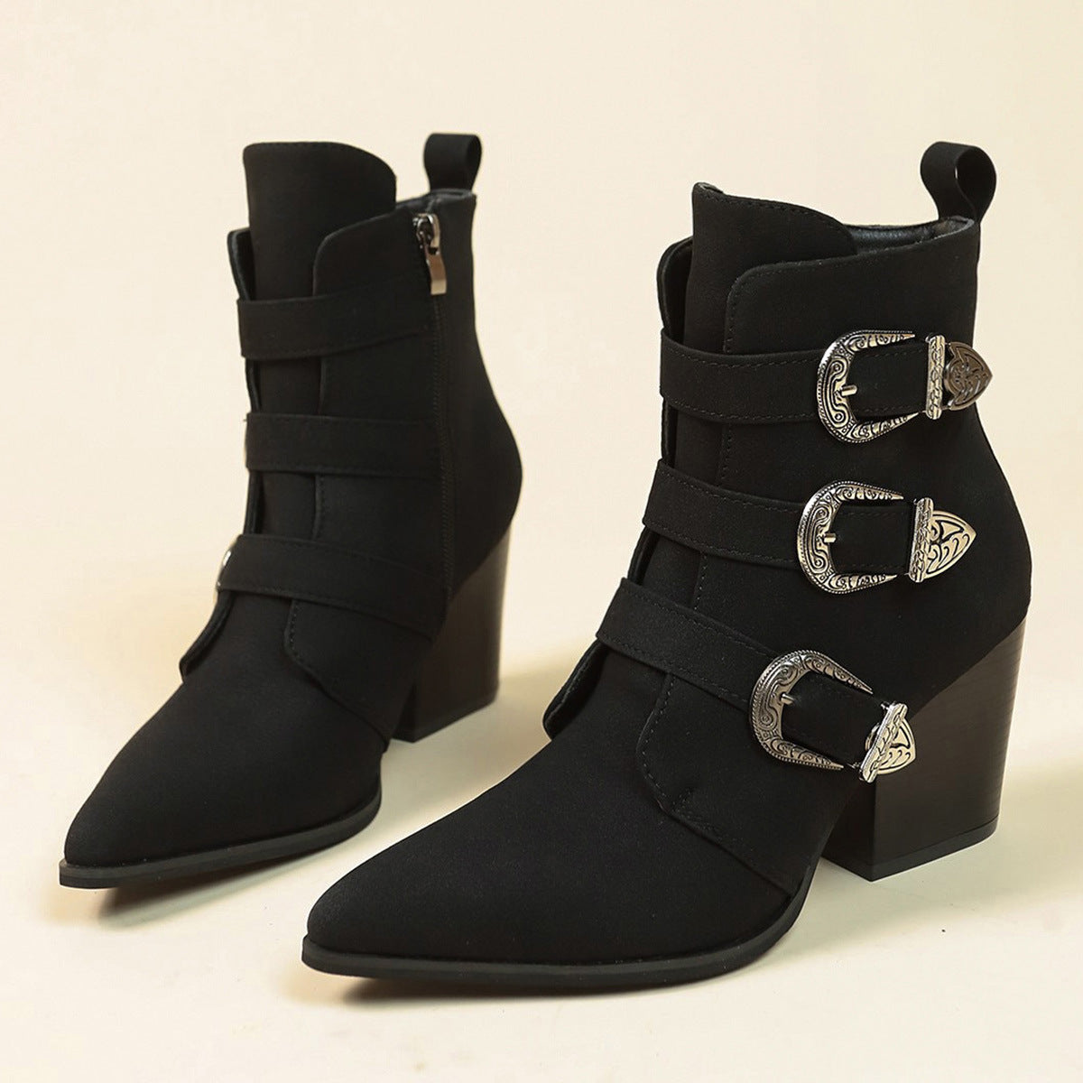 Frauen Winter klobige Ferse spitzen Stiefel