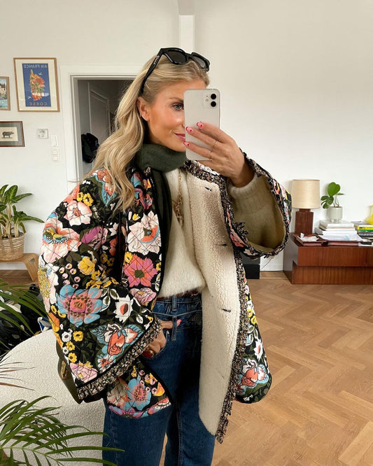 Nicola | Gefütterte Jacke mit Blumenmuster