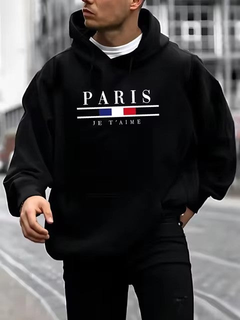 Paris vibe Langärmeliger, locker sitzender Hoodie