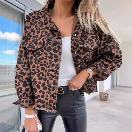 Heike | Frauen Leopard stilvolle Jacke