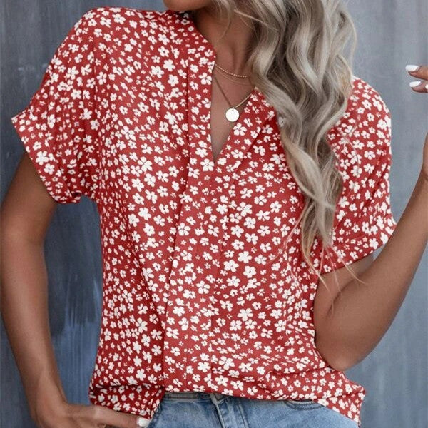 Frauen Floral Kurzarm Shirt